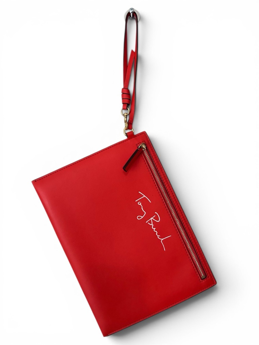 Tory Burch Signature Orange Flat Envelope Wristlet